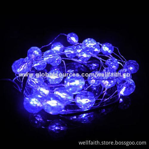 Blue Color LED String Lights with Pearl-shaped, 0.6W Rated Power